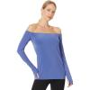 Norma Kamali Women’s Long Sleeve Off Shoulder Top(Military Blue)