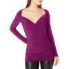 Norma Kamali Women’s Long Sleeve Sweetheart Side Drape Top(Raspberry)