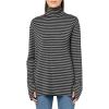 Norma Kamali Women’s Long Sleeve Turtleneck Easy Fit Top(Black/Grey)