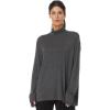 Norma Kamali Women’s Long Sleeve Turtleneck Easy Fit Top(Dark Grey)