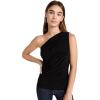 Norma Kamali Women’s One Shoulder Peasant Top(Black)