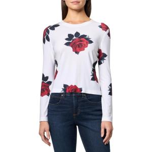 Norma Kamali Women’s Long Sleeve Crew Top Short(Red Rose)