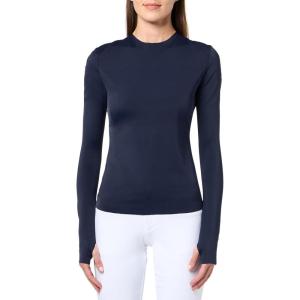 Norma Kamali Women’s Long Sleeve Crew Top(True Navy)
