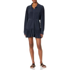 Norma Kamali Women’s Oversized Boyfriend Shirt with Ruffle