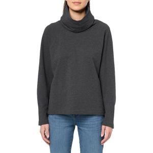 Norma Kamali Women’s Oversized Raglan Sleeve Turtleneck Top(Dark Heather Grey)