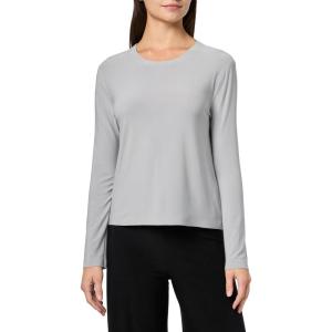 Norma Kamali womens Cropped Long Sleeve T(Grey)