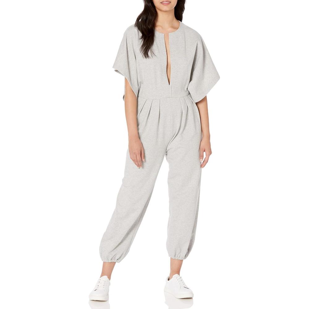 image:imageNorma Kamali womens Rectangle Jog JumpsuitJumpsuitHeather Grey
