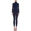 Norma Kamali womens Long Sleeve Turtle Neck Catsuit(Black)