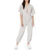 Norma Kamali womens Rectangle Jog JumpsuitJumpsuit(Heather Grey)