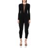 Norma Kamali womens Waterfall Jumpsuit W/Mesh Insert(Black)