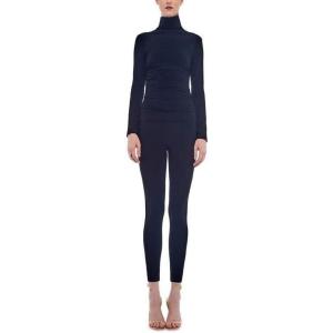 Norma Kamali womens Long Sleeve Turtle Neck Catsuit(Black)