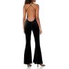 Norma Kamali womens Low Back Slip Fishtail Jumpsuit(Black)