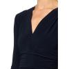 Norma Kamali womens V Neck Longsleeve Shirred Waist Jumpsuit (24)(Midnight)
