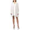 Norma Kamali Womens Super Oversized Nk Shirt Dress Above Knee Open(Snow White)
