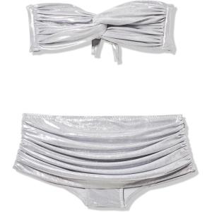 Norma Kamali Womens Johnny D Bra + Low Rise Bill Bottom(Silver)