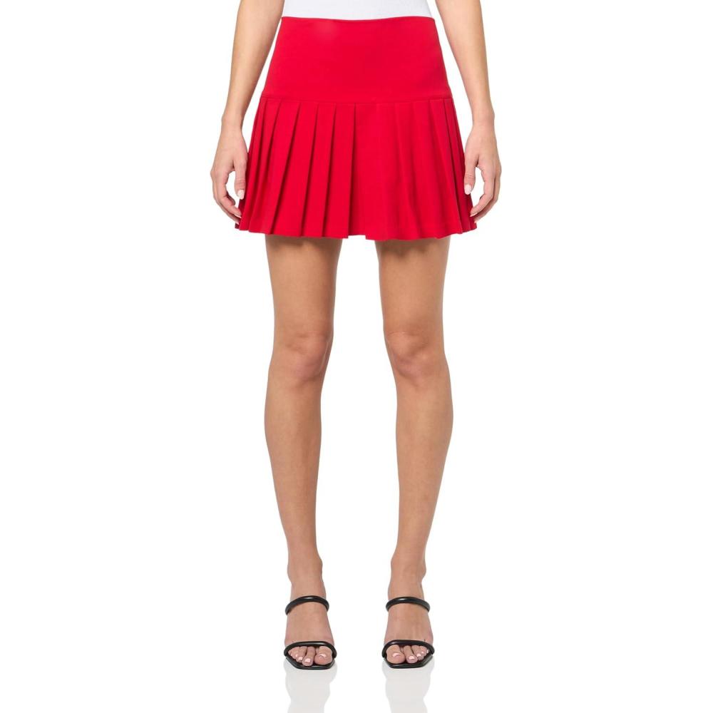 image:imageNorma Kamali Womens Pleated Mini SkirtTiger Red