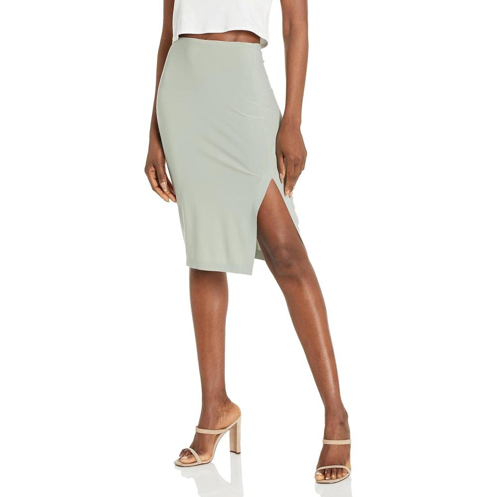 image:imageNorma Kamali Womens Side Slit Skirt Cover The KneeDried Sage