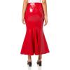 Norma Kamali Women’s Fishtail Jean Skirt to Midcalf(Tiger Red)