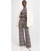 Norma Kamali Women’s High Waist Pleat Pants(Chocolate Glenn Plaid Tweed)