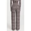 Norma Kamali Women’s High Waist Pleat Pants(Chocolate Glenn Plaid Tweed)