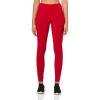 Norma Kamali Women’s Diagonal Legging with Mesh Insert(Tiger Red/Tiger Red)
