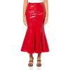 Norma Kamali Women’s Fishtail Jean Skirt to Midcalf(Tiger Red)