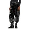Norma Kamali Womens Oversized Boyfriend Cargo Sweatpant(Black)