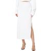 Norma Kamali Women’s Side Slit Midcalf Skirt(Snow White)