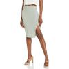 Norma Kamali Women’s Side Slit Skirt Cover The Knee(Dried Sage)