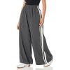 Norma Kamali Women’s Side Stripe Boyfriend Sweatpant(Dk Hthr Grey/Off St)