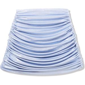 NORMA KAMALI Women’s Shirred MINI Skirt (24), Misty Blue