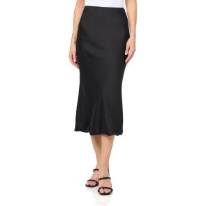 Norma Kamali Women’s Bias Obie Skirt to Midcalf(Black)