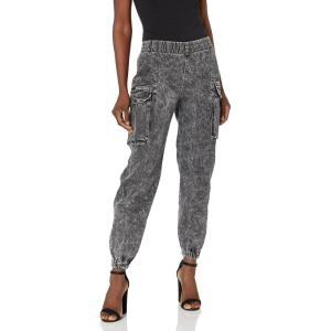 Norma Kamali Women’s Boyfriend Cargo Sweat Jog Pant(Black Acid Wash)
