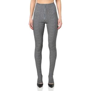 Norma Kamali Women’s Legging W/Footie W/O Waistband(Large Houndstooth)