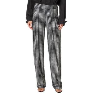 Norma Kamali Womens Low Rise Pleated Trouser(Large Houndstooth)
