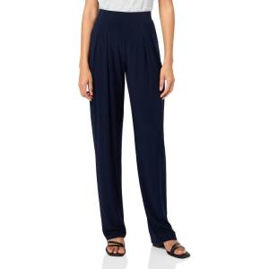 Norma Kamali Womens Low Rise Pleated Trouser(True Navy)
