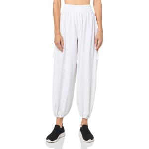 Norma Kamali Womens Oversized Boyfriend Cargo Sweatpant(Snow White)