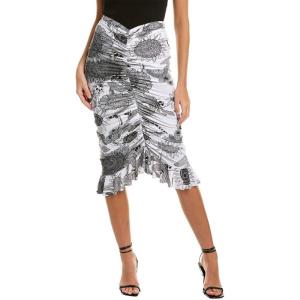Norma Kamali Women’s Shirred Ruffle Skirt(Odonata)