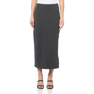 Norma Kamali Women’s Side Slit Midcalf Skirt(Dark Heather Grey)