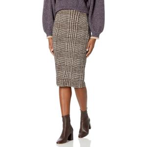 Norma Kamali Women’s Straight Skirt(Choc Glenn Plaid Twd)