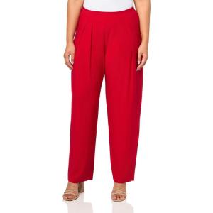 Norma Kamali Womens Tapered Pleated Trouser(Tiger Red)