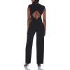 Norma Kamali womens Sleeveless Cut Out Jumpsuit(Black)