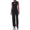 Norma Kamali womens Sleeveless Cut Out Jumpsuit(Black)