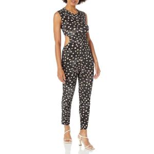 Norma Kamali Women’s Sleeveless Cut Out Catsuit(Scattered Dots)
