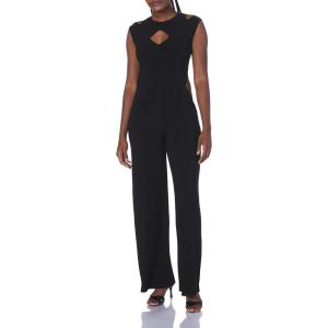 Norma Kamali womens Sleeveless Cut Out Jumpsuit(Black)