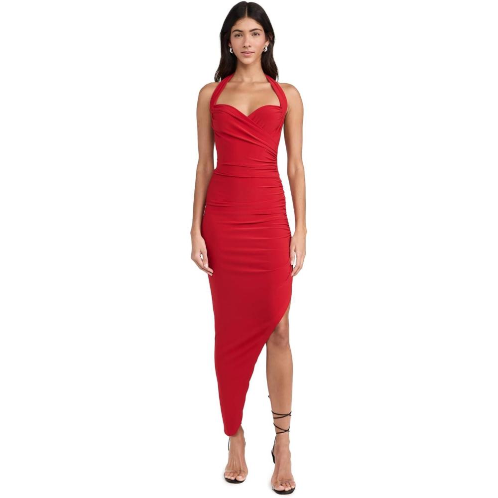 image:imageNorma Kamali Womens Cayla Side Drape GownTiger Red