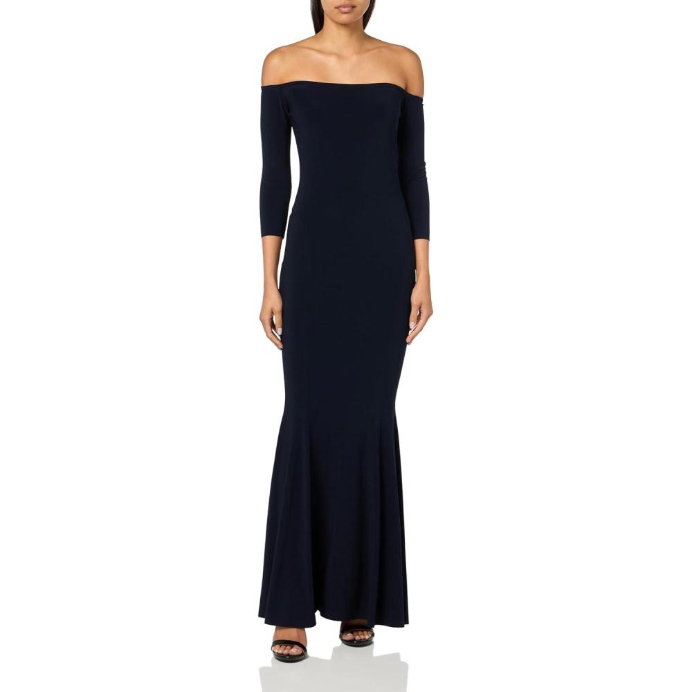 image:imageNorma Kamali Womens Off Shoulder Fishtail Gown 24Midnight