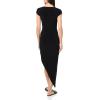 Norma Kamali Women’s Cap Sleeve Sweetheart Side Drape Gown(Black)