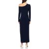 Norma Kamali Women’s Long Sleeve Drop Shoulder Side Slit Gown(True Navy)