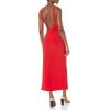 Norma Kamali Women’s Marissa Wide Slit Gown(Tiger Red)